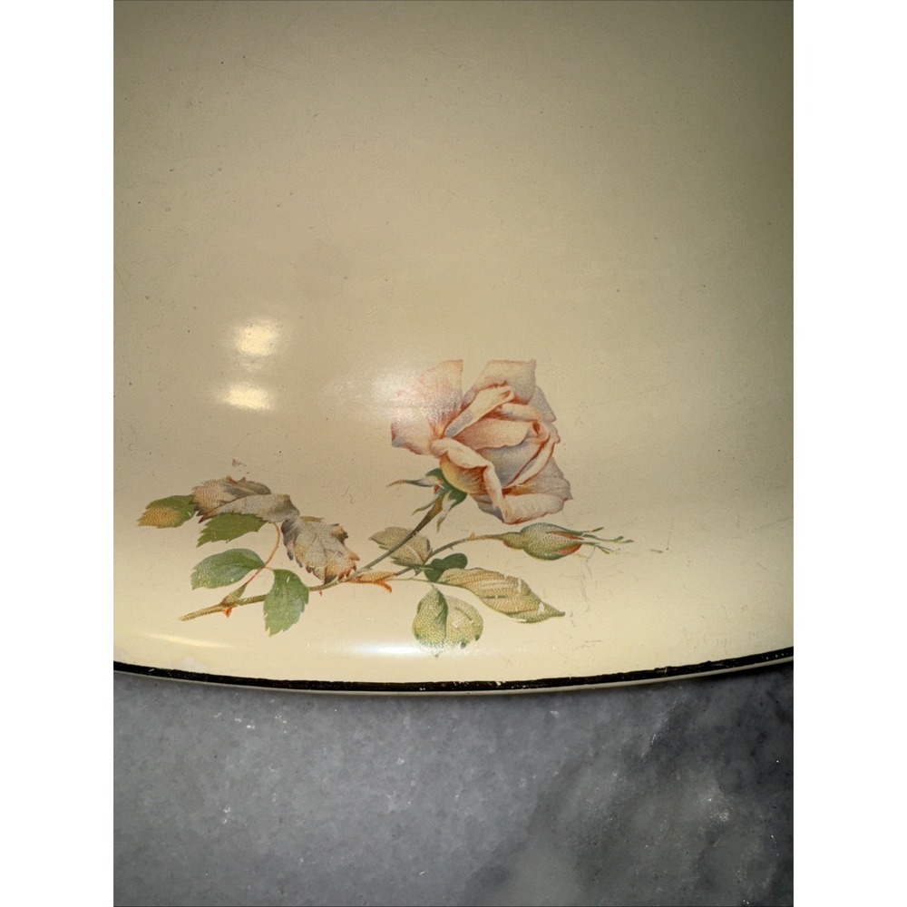 Rare Vntg Homer Laughlin Large Oval Serving Platter with Rose Pattern 15"GW995 - Picture 3 of 7
